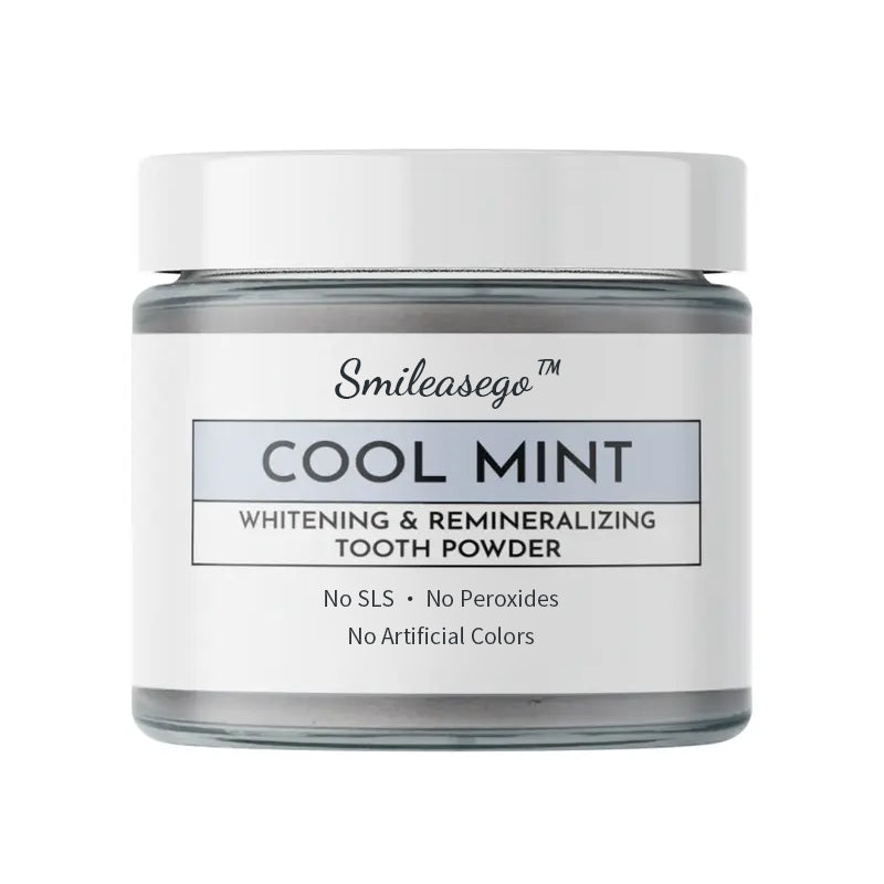 💧Smileasego™ Bělicí remineralizační zubní prášek, bez fluoridu, leštidlo na zuby a odstraňovač skvrn