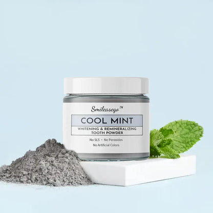 💧Smileasego™ Bělicí remineralizační zubní prášek, bez fluoridu, leštidlo na zuby a odstraňovač skvrn