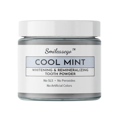 💧Smileasego™ Bělicí remineralizační zubní prášek, bez fluoridu, leštidlo na zuby a odstraňovač skvrn